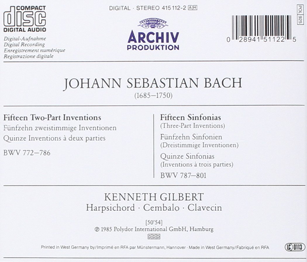 15 Two-Part Inventions Bwv 772-786