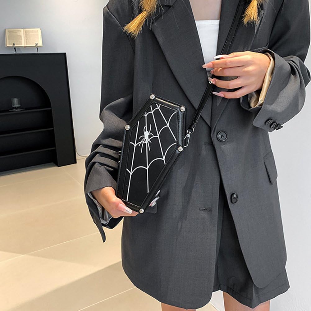 Amazon.com: Gothic Pu Leather Bag Coffin Shape Crossbody Bag  display picture 1