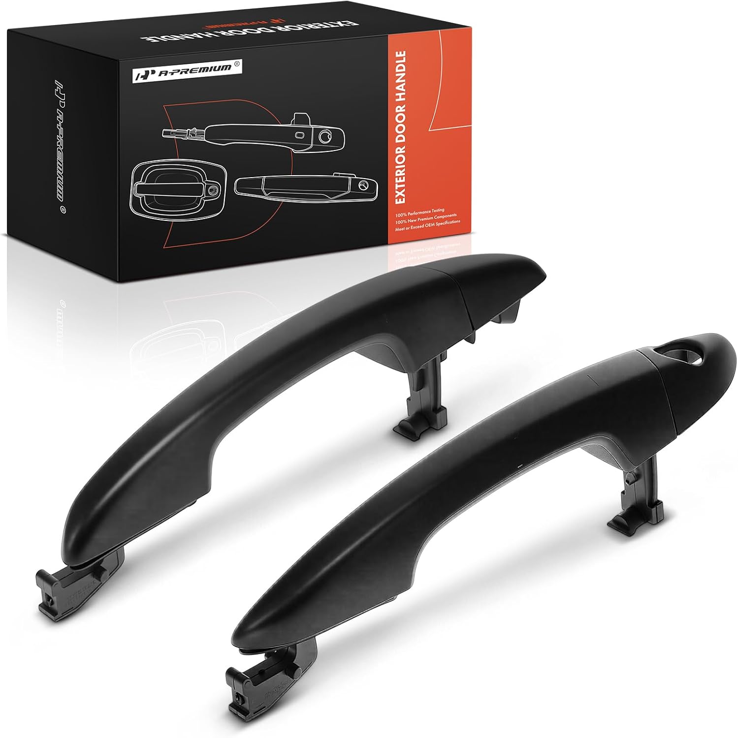 A-Premium Outside Exterior Door Handles Compatible with Hyundai Sonata 2015 2016 2017 2018 2019, Primed Black, 2-PC Set, Front Driver and Passenger Side