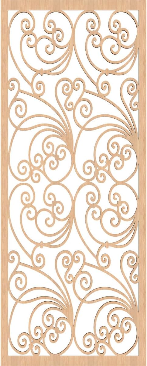 13 3/8"W x 34 3/8"H x 1/4"T Marilla Decorative Fretwork Wood Wall Panels, Hickory