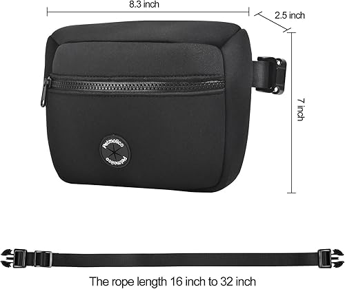Miniatura 3 de Petmolico Bolsa de neopreno para golosinas para perros, bolsa de entrenamiento de perros con cierre automático, riñonera con dispensador de bolsas