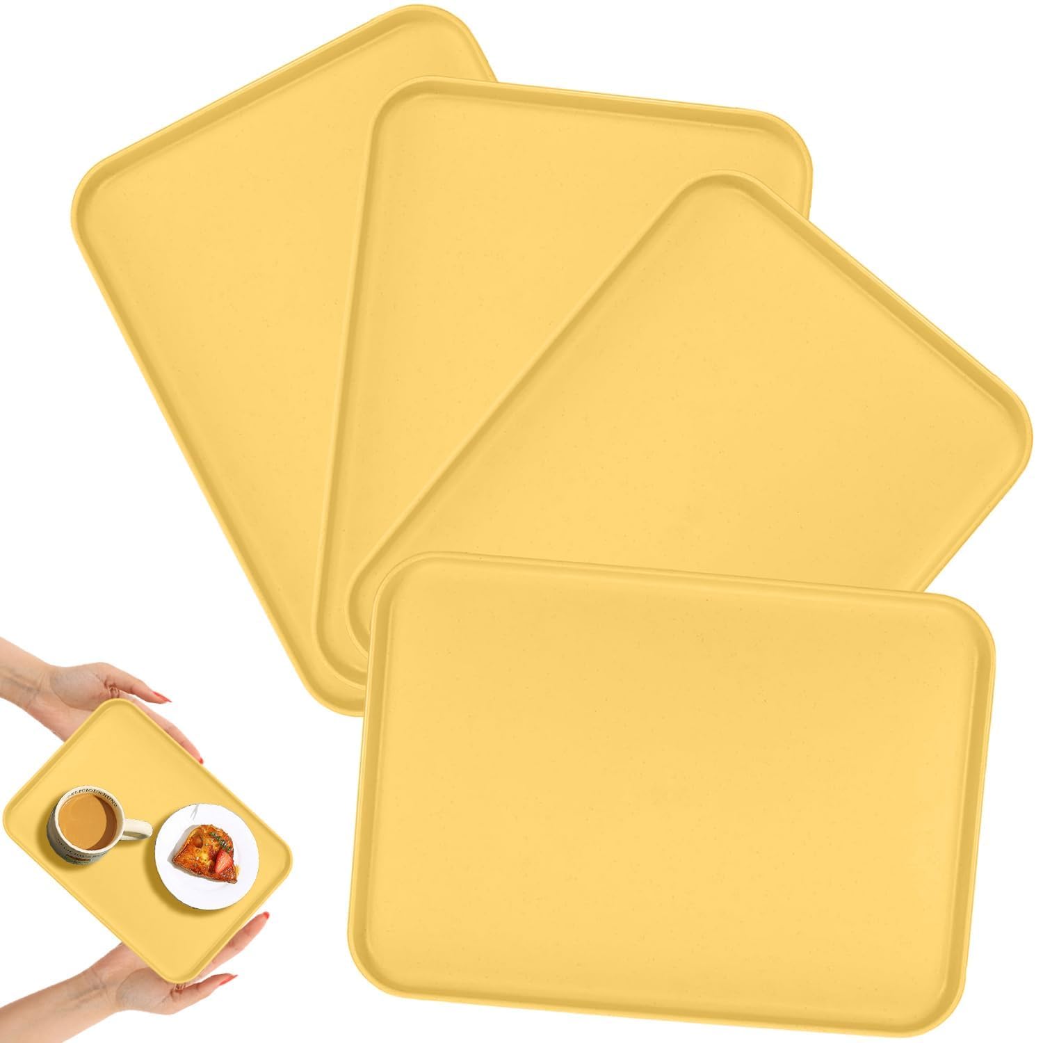 Serving Trays for Parties – 15'' Rectangle Food Trays for Dinner, Lunch, Fast Food – Decorative Plastic Tray for Kitchen Counter, Coffee Table, Catering & Events (2, Blue) — Amazon image 15