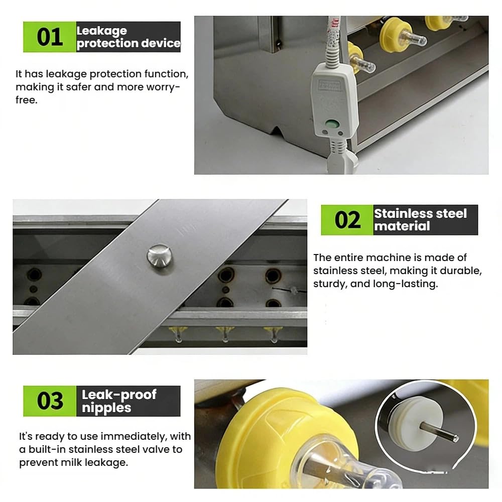 Alimentador automático de leche de lechones con 10/14 pezones, máquina de succión de temperatura constante para lechones y corderos, capacidad de 14 cabezales para una alimentación eficiente