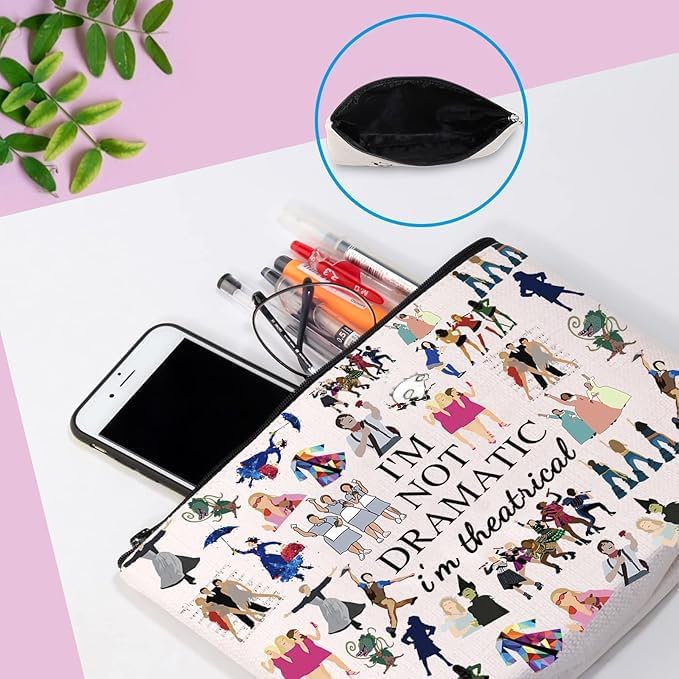 GJTIM Musical Gift Theatre Bag I'm Not Dramatic I'm Theatrical Musical Theatre Gift Zipper Pouch - Image 6