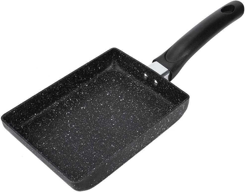 Non Stick Egg Roll Pan, Rectangle Japanese Style Aluminium Tamagoyaki Frying Pan Steak Frying Pans for Induction Cooker Electric Ceramic Stove(S)