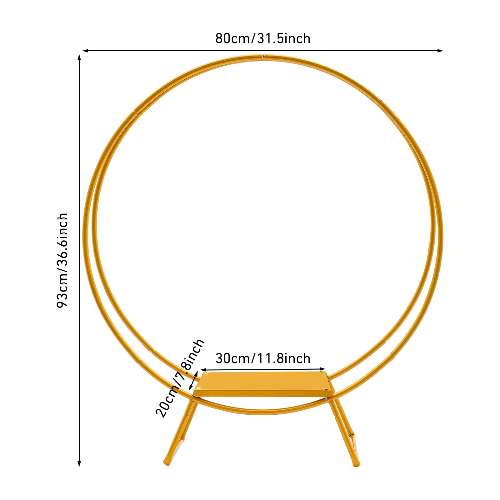 Tortenständer für Hochzeit, Doppelring Hochzeitstortenständer Hochzeitshalterung, Rund Metall Cake Ständer für Party, Geburtstag, Jahrestag (Gold)