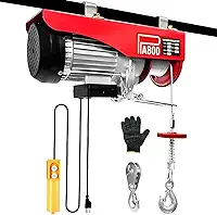 Talha Guincho Elétrica Guindaste 400kg/800kg - Para 12m Coluna, Cabo de Aço, Motor 600W Cobre Puro, IP54 à Prova d'Água - Ideal para Construção, Armazéns e Oficinas (220, Volts)