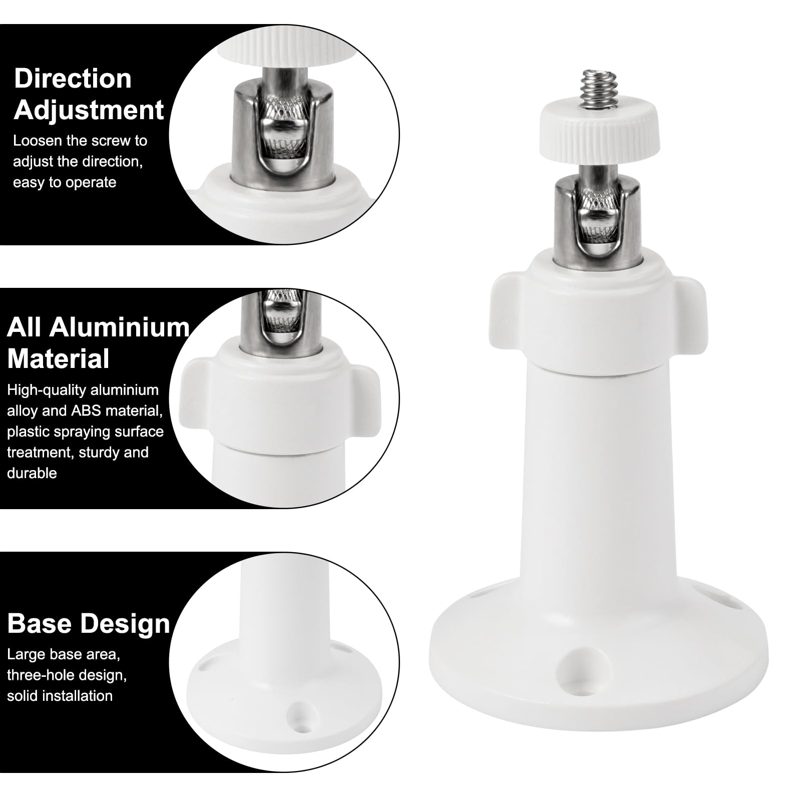 Lot De 4 Supports Mural Pivotants 360° Pour Caméras Arlo Ultra - ABS Plastique Extérieur/intérieur