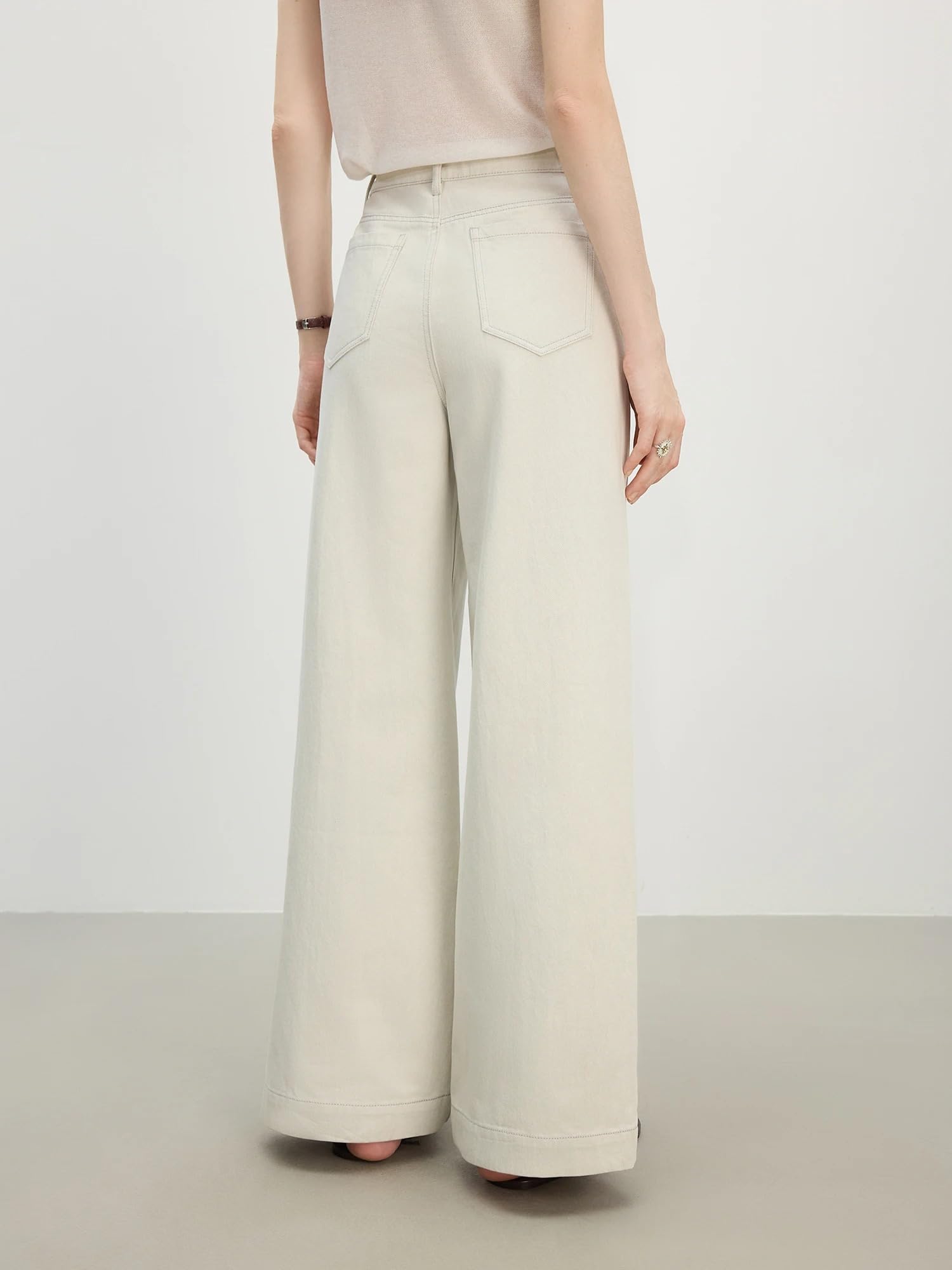 Pantalones Vaqueros para Mujer Blanco Tiro Alto Vintage Verano Rectos Jeans para Mujeres