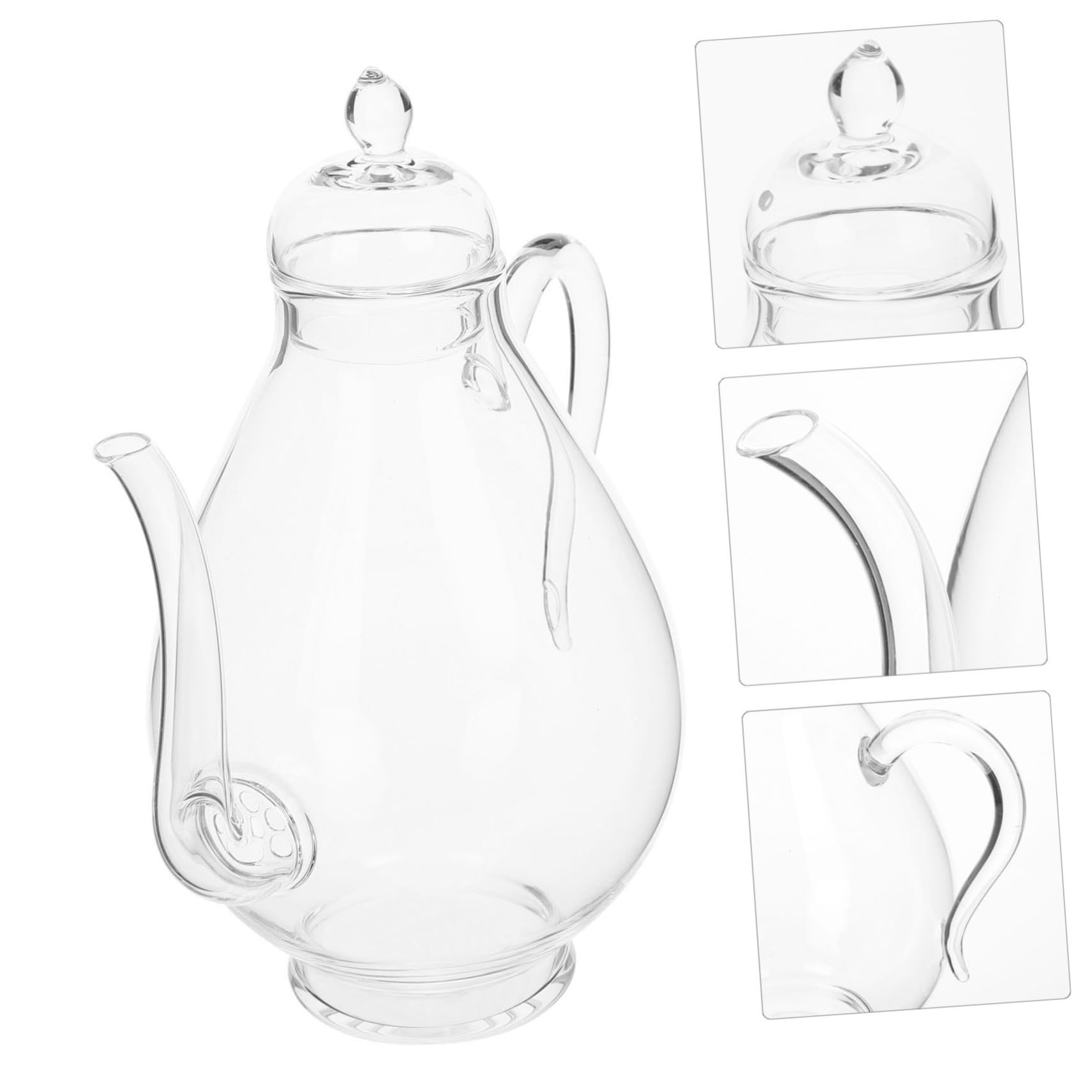 POPETPOP Tetera De Vidrio Vintage Con Infusor Extraíble De Tetera Transparente Para Infusiones De Té Suelto Apta Para Cocina De Inducción y Microondas