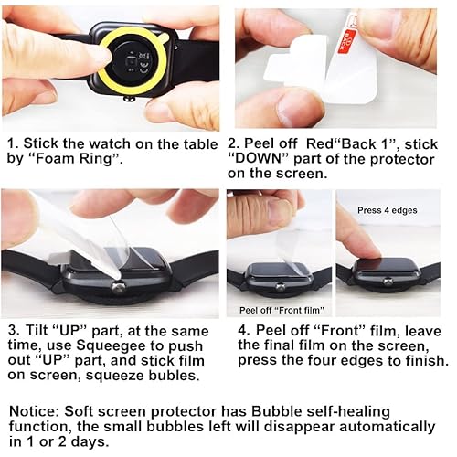 Smaate Soft Screen Protector Compatible With Enomir Id208Bt, Skg V7 Pro 1.7” With Call/Text And Andfz T42 Smartwatch, Soft Tpu, Bubble Self-Healing #TOP5