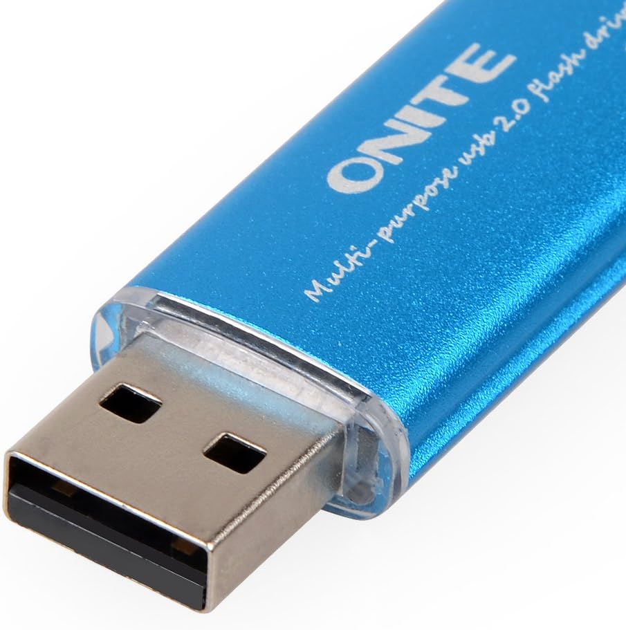 Onite 2 in 1 Multi-Function Micro USB Flash Drive (16G, Blue)