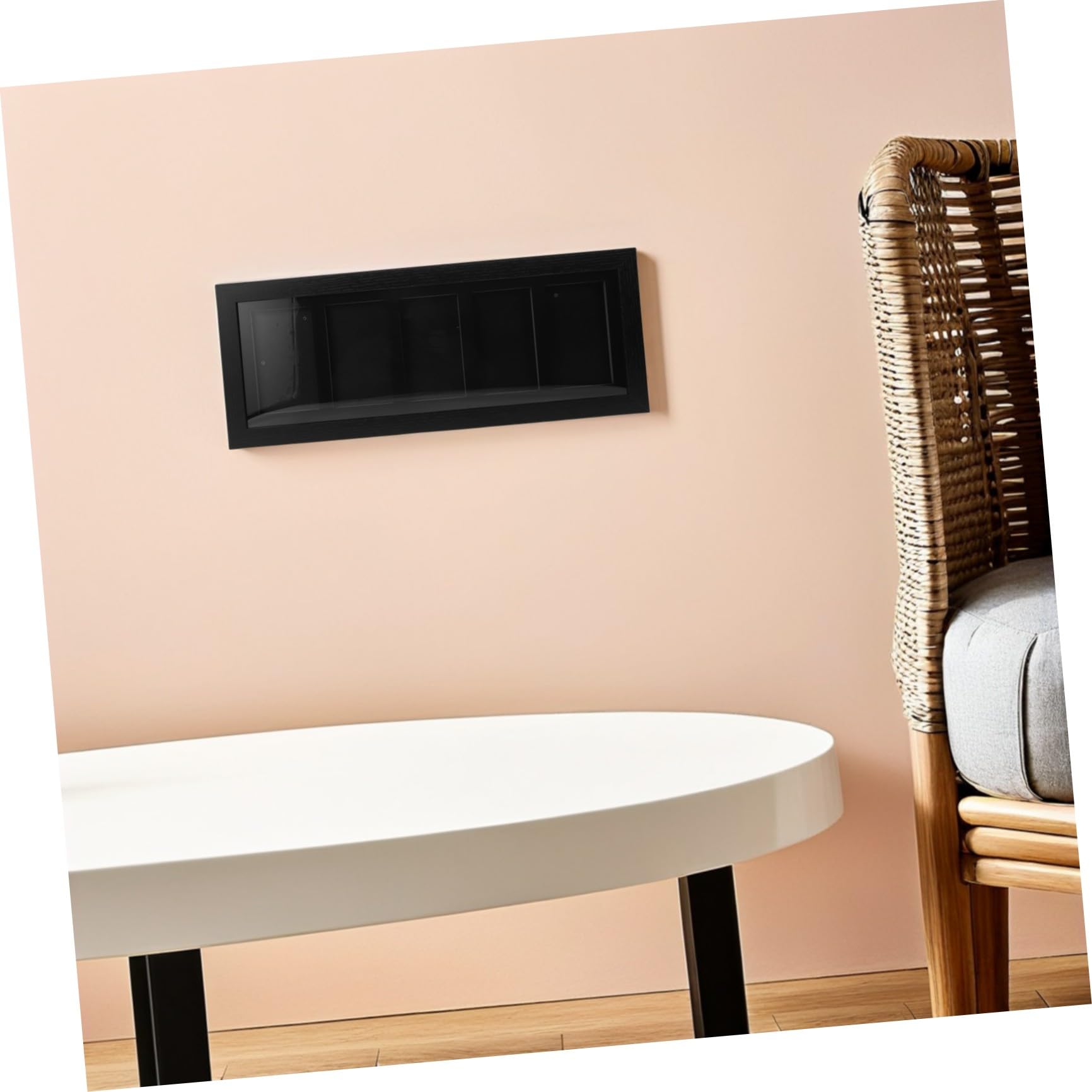 Trading Card Display Holder con 5 Scomparti, Struttura a Rilascio Rapido, Fibra di Legno Nero, per Esposizione di Sports Cards