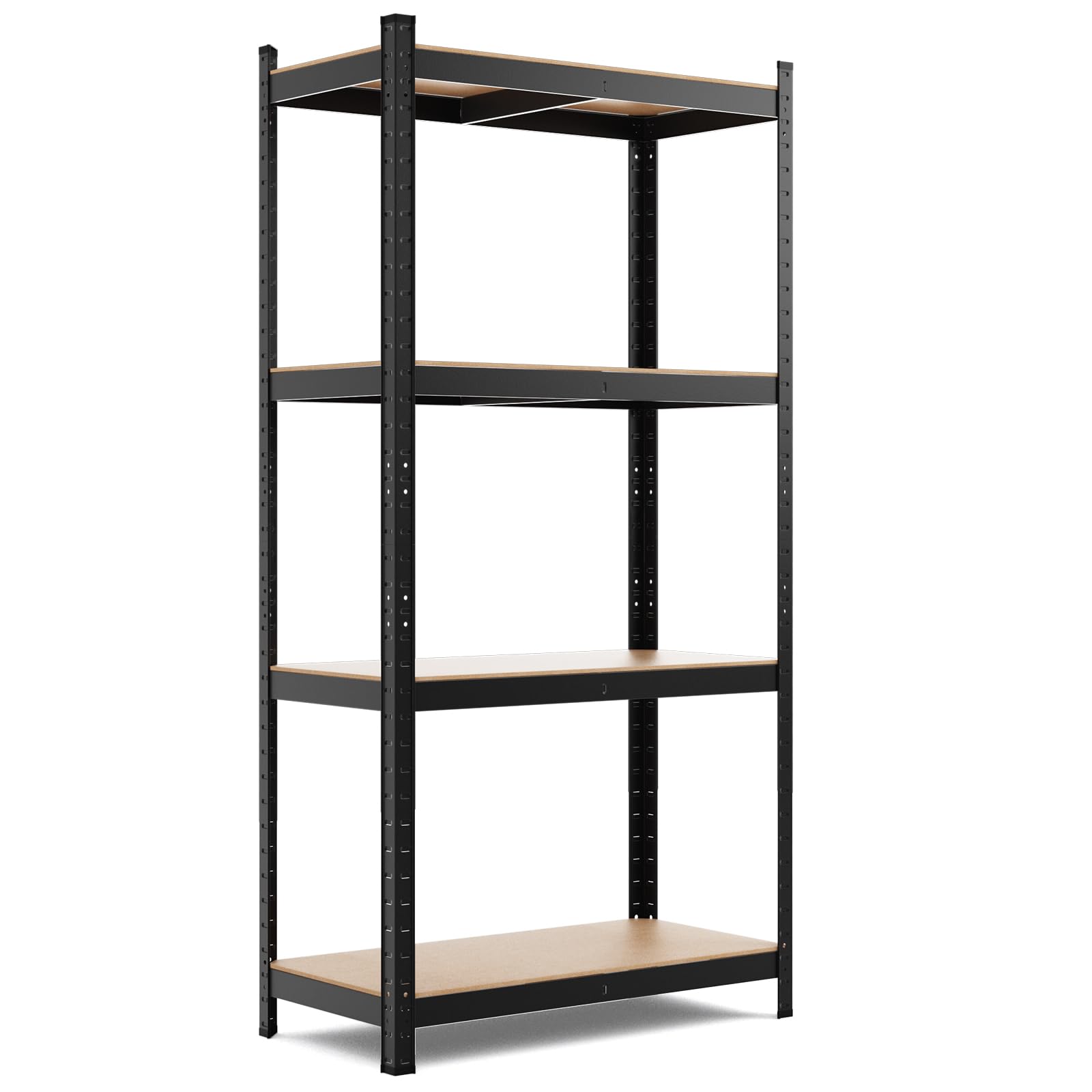 COSTWAY Estante de Almacenamiento para Garaje de Metal y MDF de 4 Niveles Estantería Pesado 80 x 40 x 160 cm Estante Servicio de Taller (Negro)