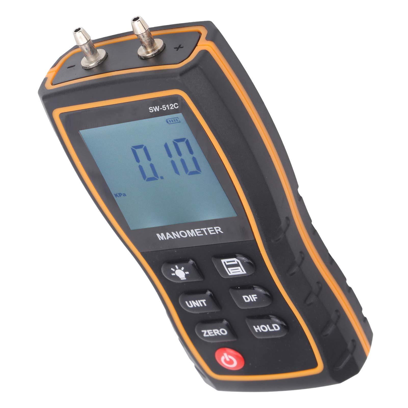 SW-512C Medidores de presión diferencial Manómetros con pantalla digital Probador de presión de gas HVAC de alta precisión Barómetros de aire de mano con conexión rápida Bolsa de manguera