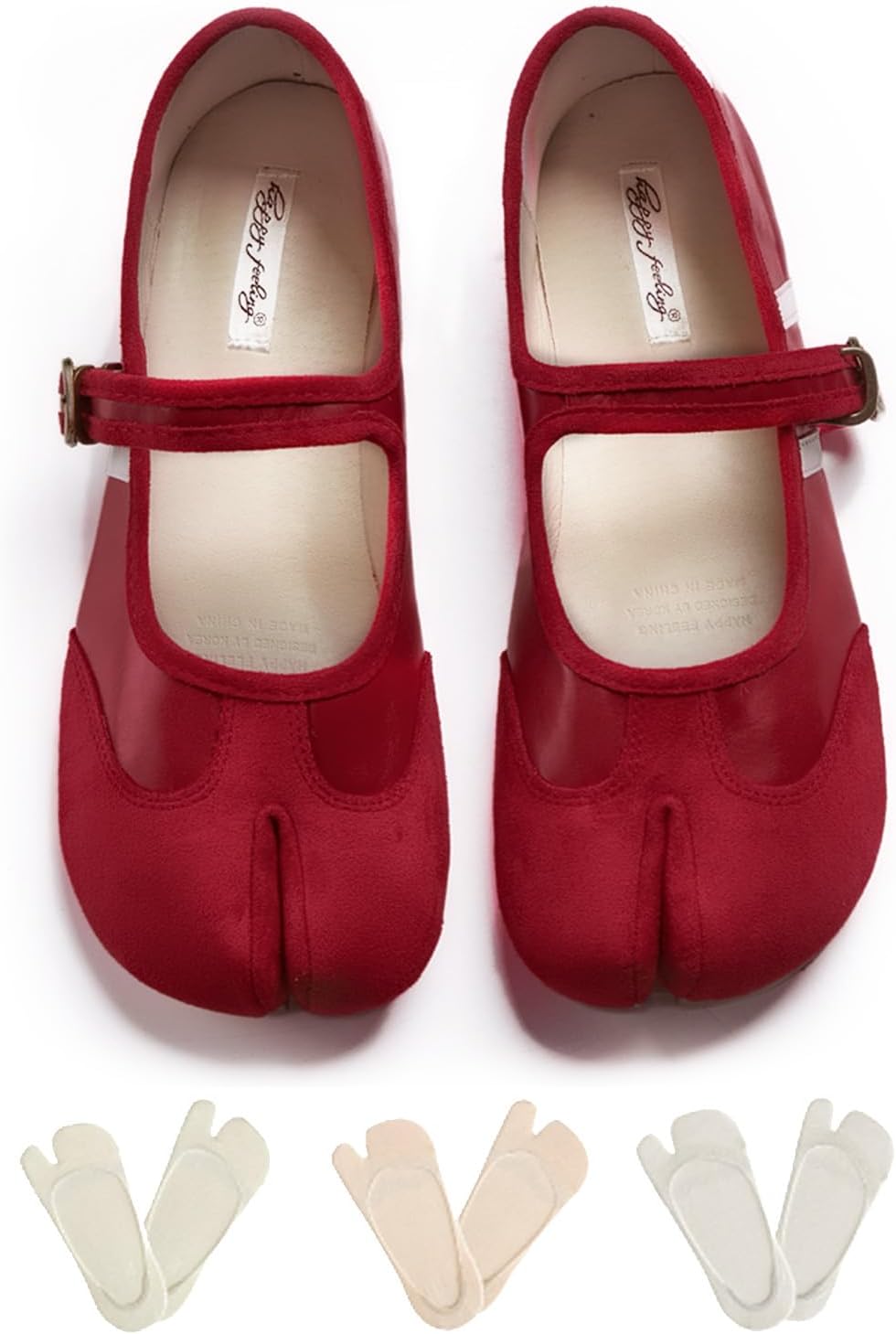 Tabi Shoes Women Mary Janes Ballet Flat - Low Top Split Toe Orthopedic Cute Casual Comfortable Walking Lightweight Female Solid All-Match for Daily Wear Beach Travel Athleisure Standing All Day