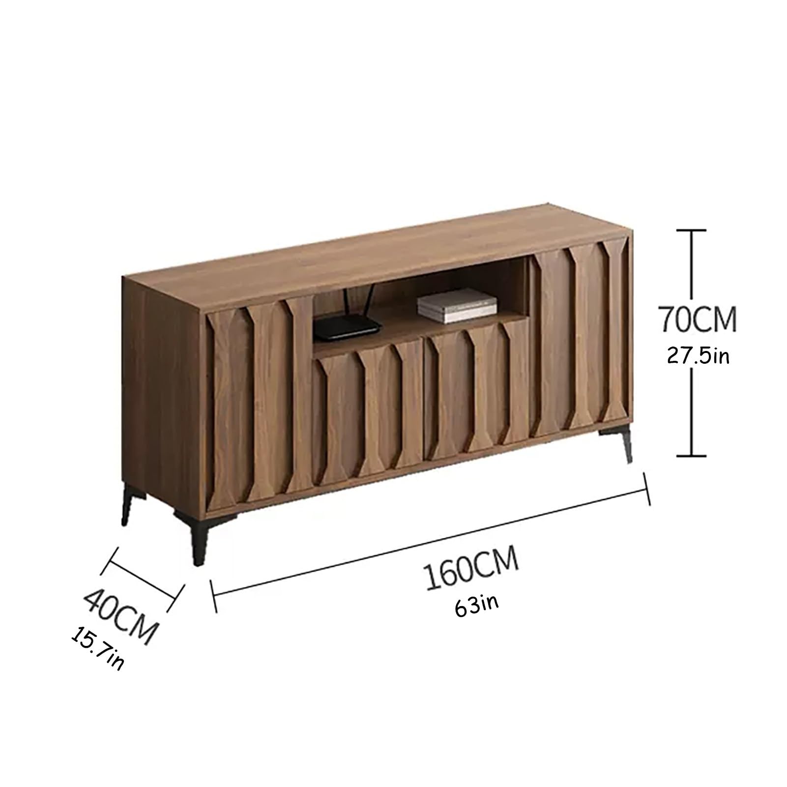 Amazon｜JIAOCKJIAO 背の高いテレビ台、160×40×70cm、木製TVボード