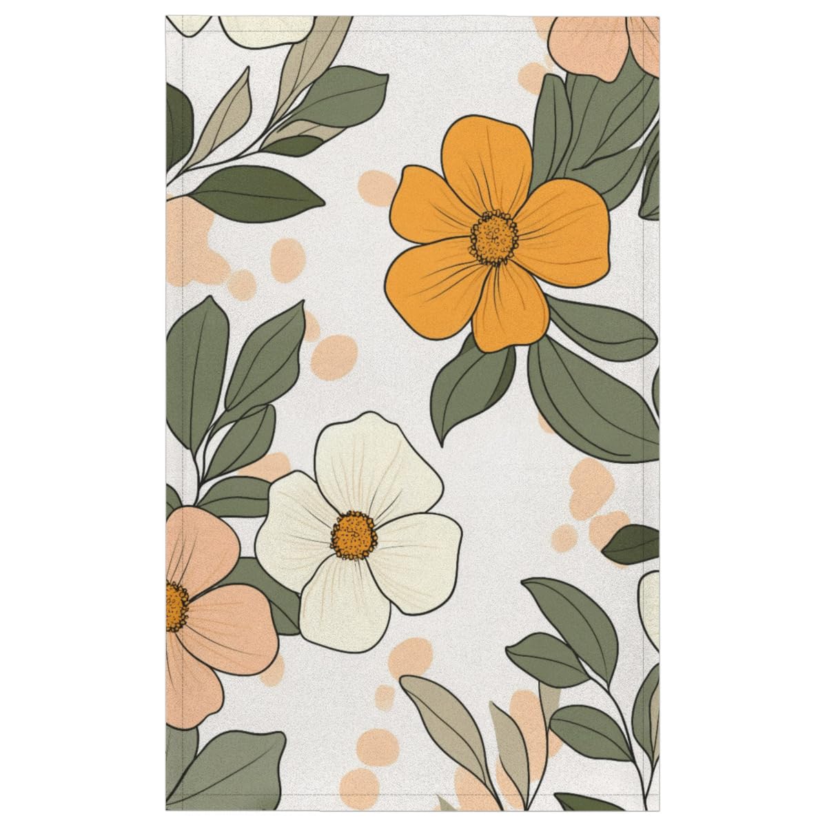 Sabokido Simple Flowers Kitchen Towels Set of 2 Painting Floral Dish Towels Bar Absorbent Cleaning Tea Towel for Home Dining Restaurants