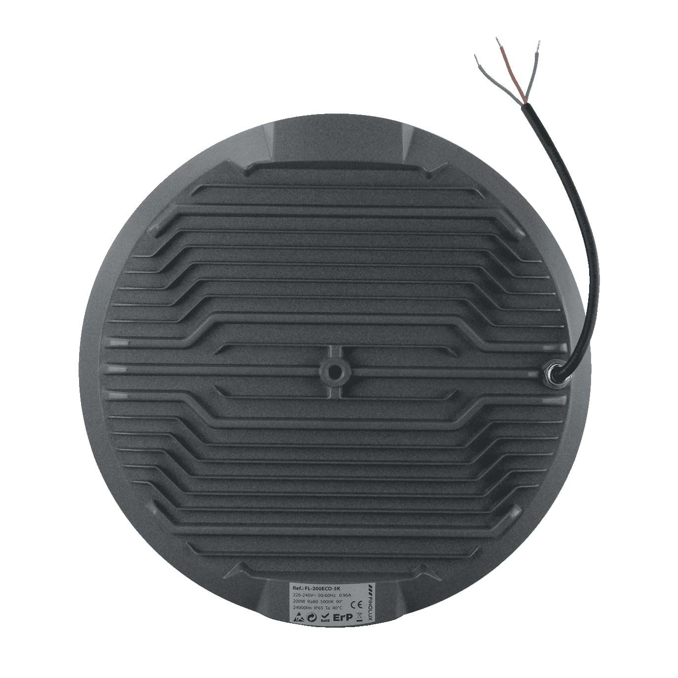 Campana LED UFO Slim 200W 24000Lm – Lámpara Industrial IP65 Luz Fría 5000K Ángulo 90º para Almacenes y Naves Industriales (5000K, 200W)