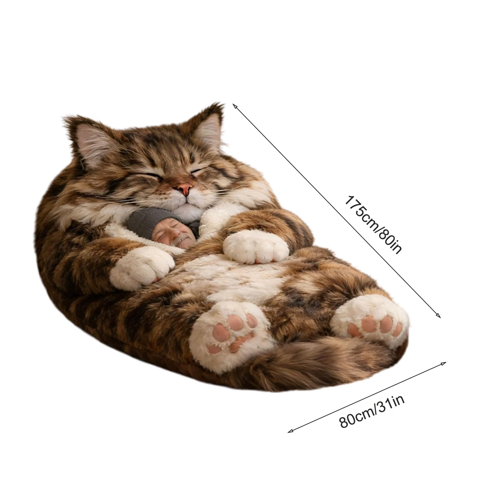 Katzenschlafsack Für Menschen, Waschbarer Katzen Schlafsack Erwachsene, Cat Sleeping Bag Für Camping, Reisen