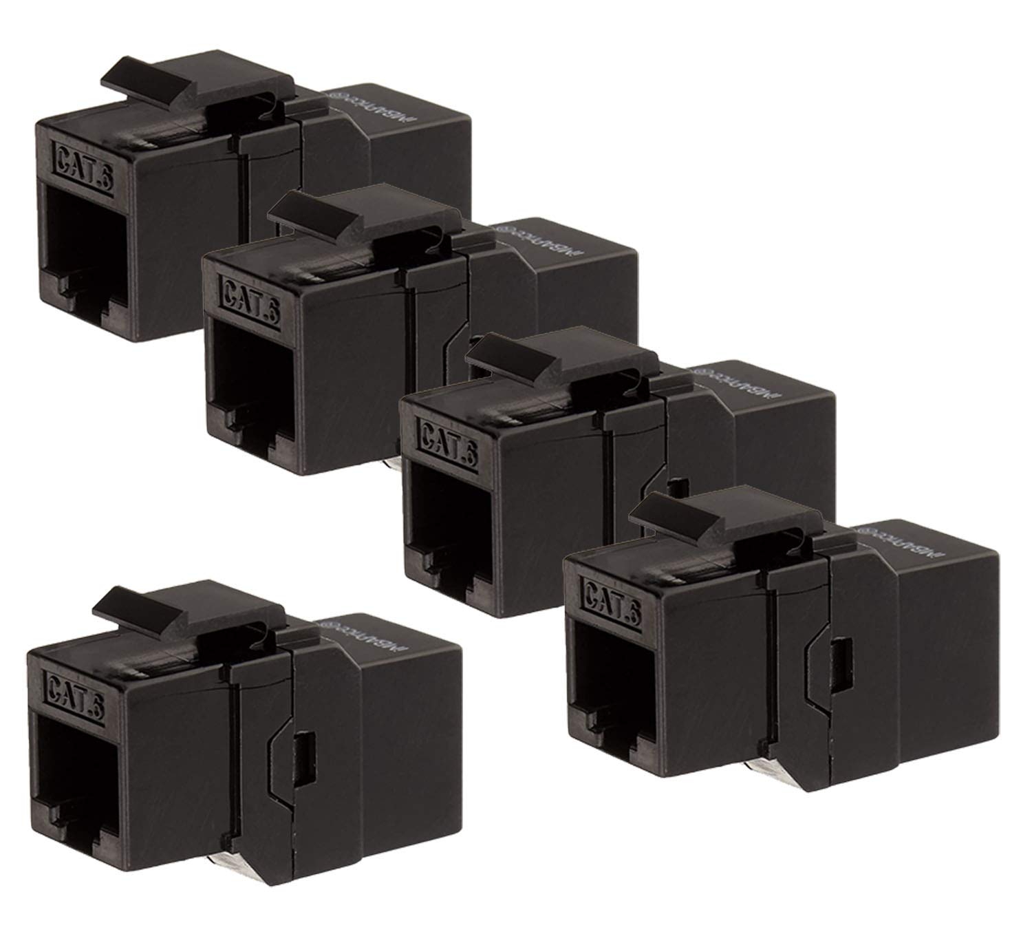 iMBAPrice Cat 5e Keystone Inline Coupler - Black (Pack of 5)