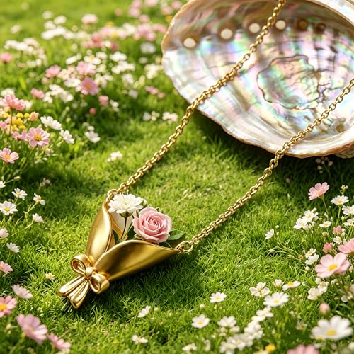 Collar florero DIY, colgante para flores reales o secas miniatura 5