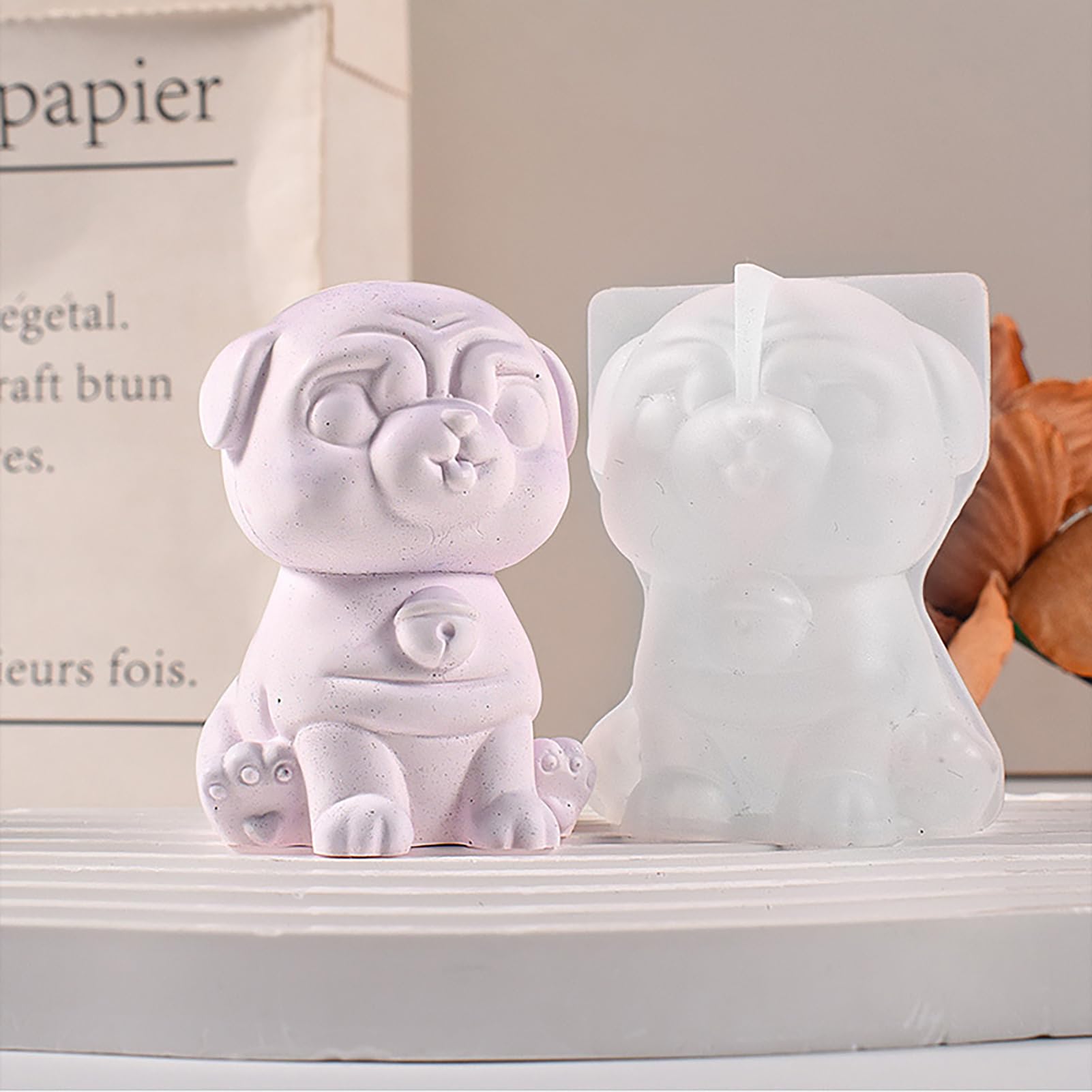 Moule En Silicone Forme Petit Chien - Pour Plâtre, Résine, Déco Artisanale - Environ 8,8 Cm - 8