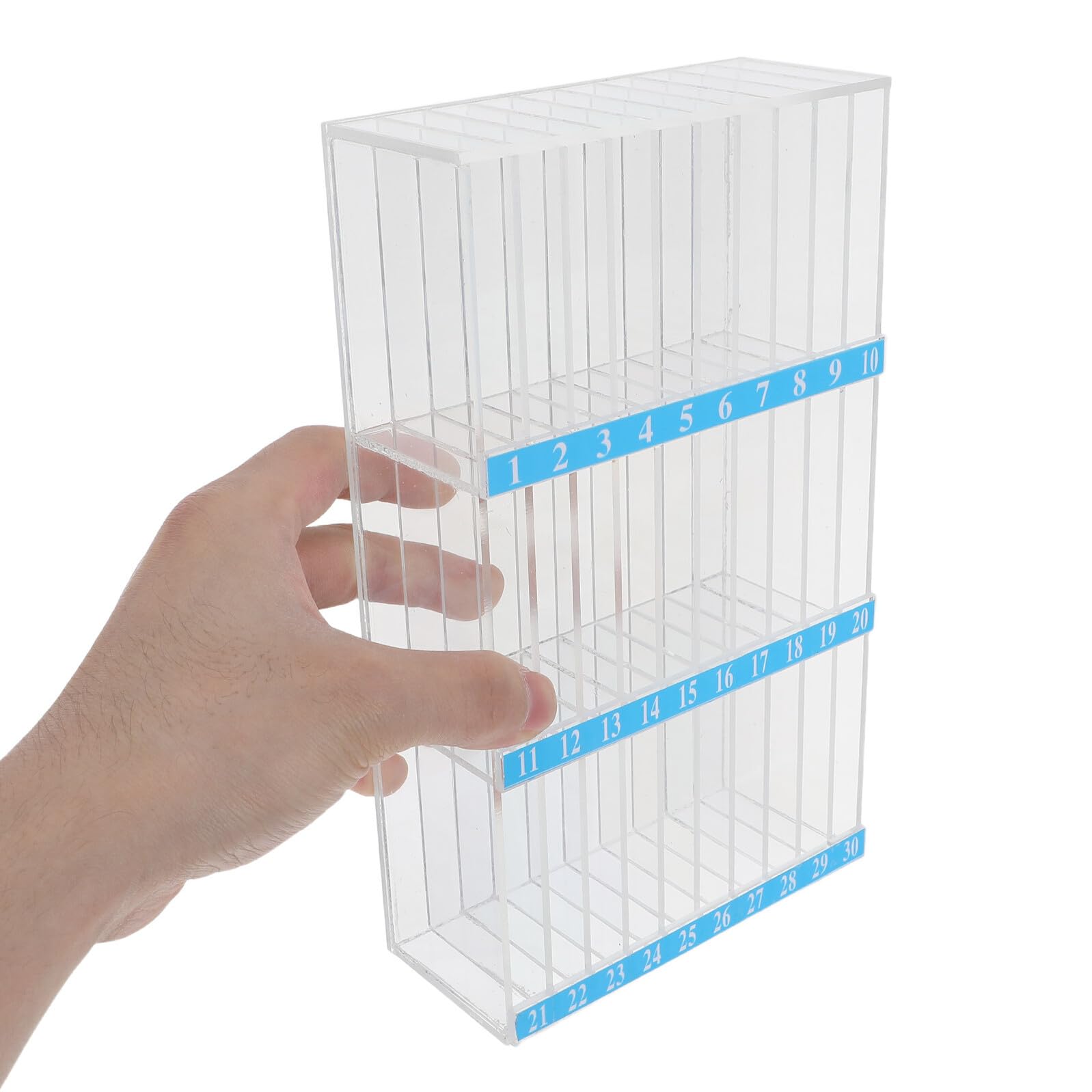 Toyvian Porta Carte da Gioco Trasparente 30 Scomparti in Acrilico per Organizzazione Sistematica e Etichettatura