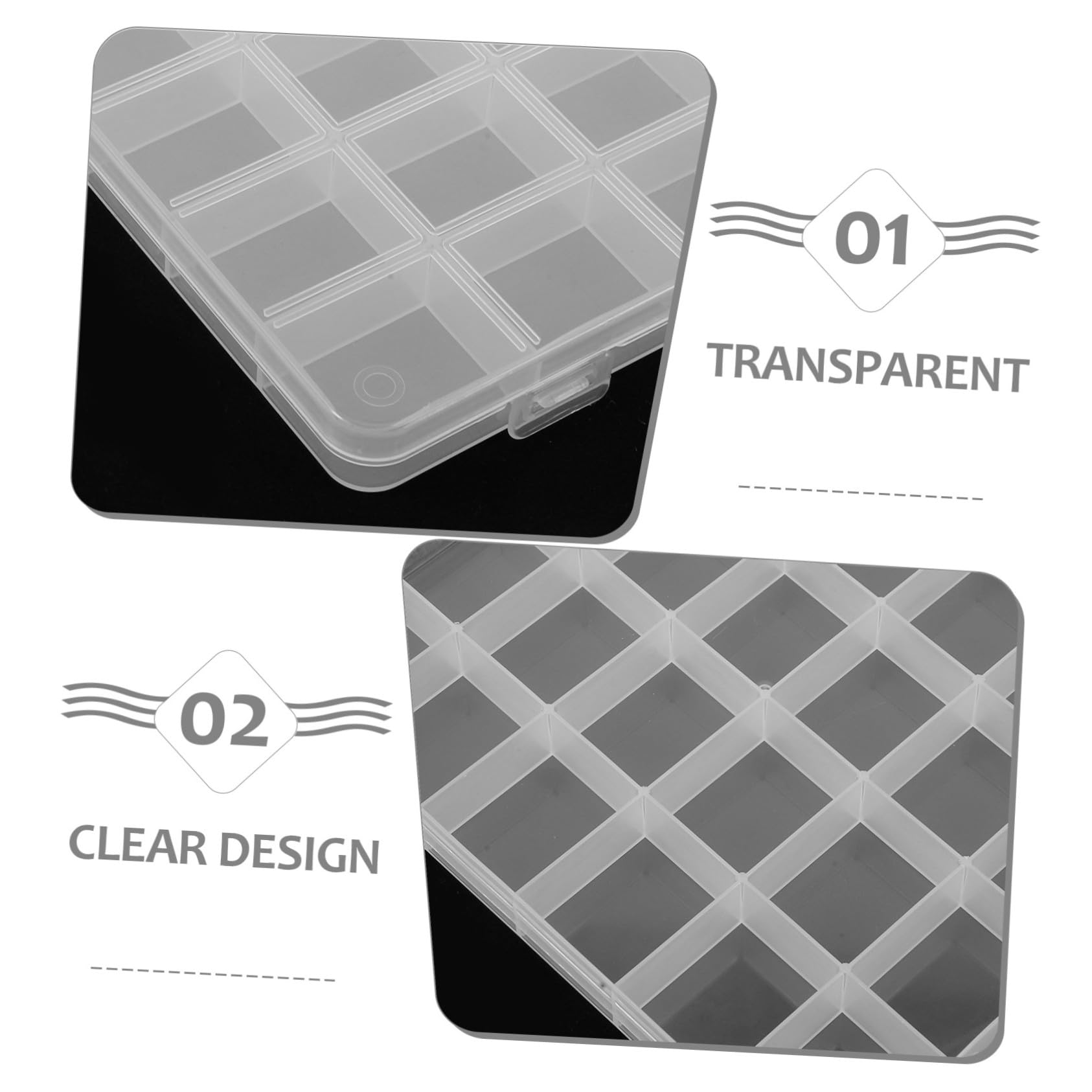 Operitacx 5pezzi Contenitori per Perline in Plastica Organizer Trasparente Divisori Rimovibili Scatola di Immagazzinaggio Organizzatore per Arti e Mestieri Multiuso per Piccoli Oggetti