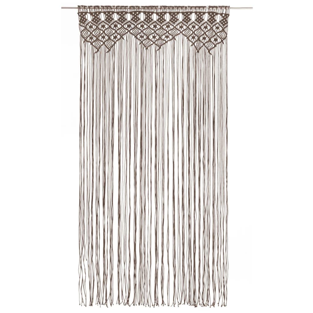 Rideau en macramé en coton Taupe 140 x 240 cm