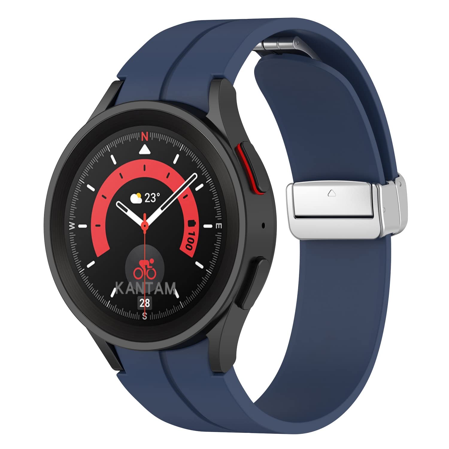 Galaxy Watch 5 Pro Bands 45mm/Galaxy Watch 5 Bands 44mm 40mm, No Gap Silicone Sport Bands Compatible with Samsung Galaxy Watch 5 Replacement Strap