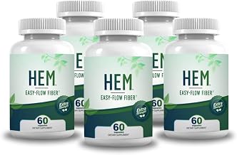 Easy-Flow Fiber – Plant-Based Oat Fiber Supplement for Constipation, Bloating, and Gas Relief | Gentle Digestion and Hemorrhoid Support | Non-Psyllium, Gluten-Free (Pack of 5)