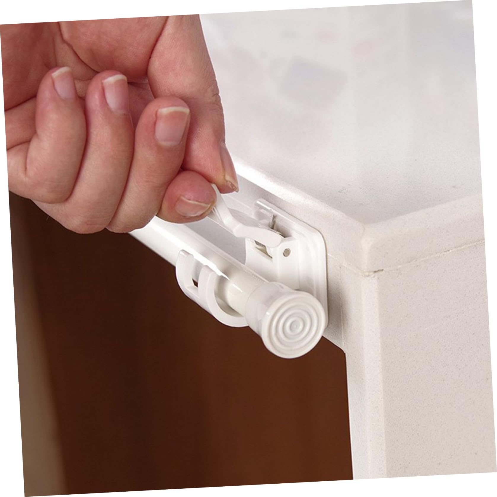 Zerodeko 3 Ensembles Porte-Tringle À Rideau De Portemanteau Tringle À Vêtements Crochet Fixation Crochet De Fixation Support pour Tige Porte-Serviettes Abdos Blanche 10 Pièces * 3