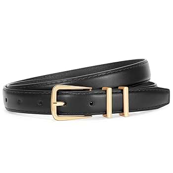SUOSDEY Womens Skinny Leather Belt Solid Color Waist Belt