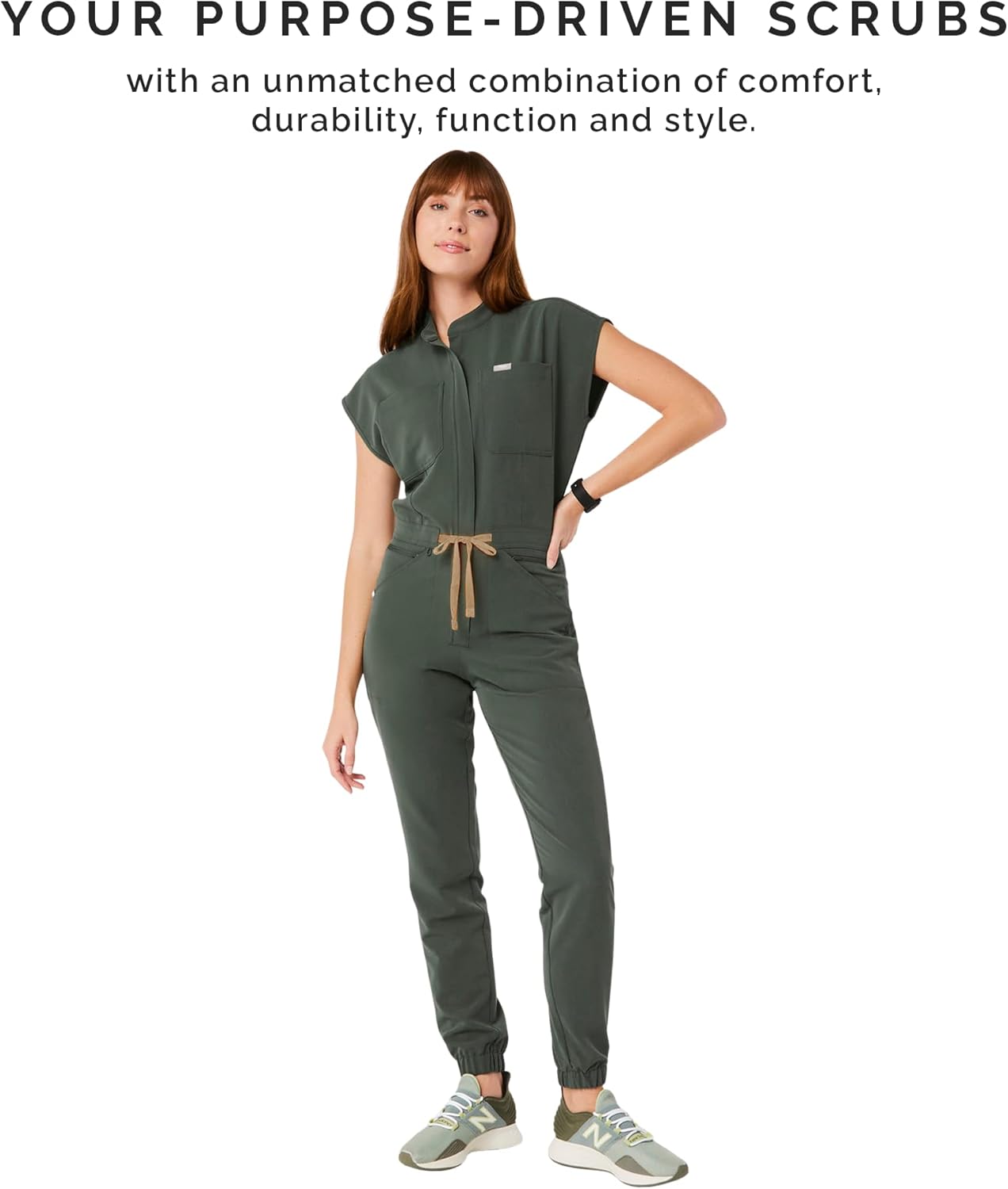 FIGS Women's Rafaela Cargo Jogger Scrubjumpsuit - Moss XXS
