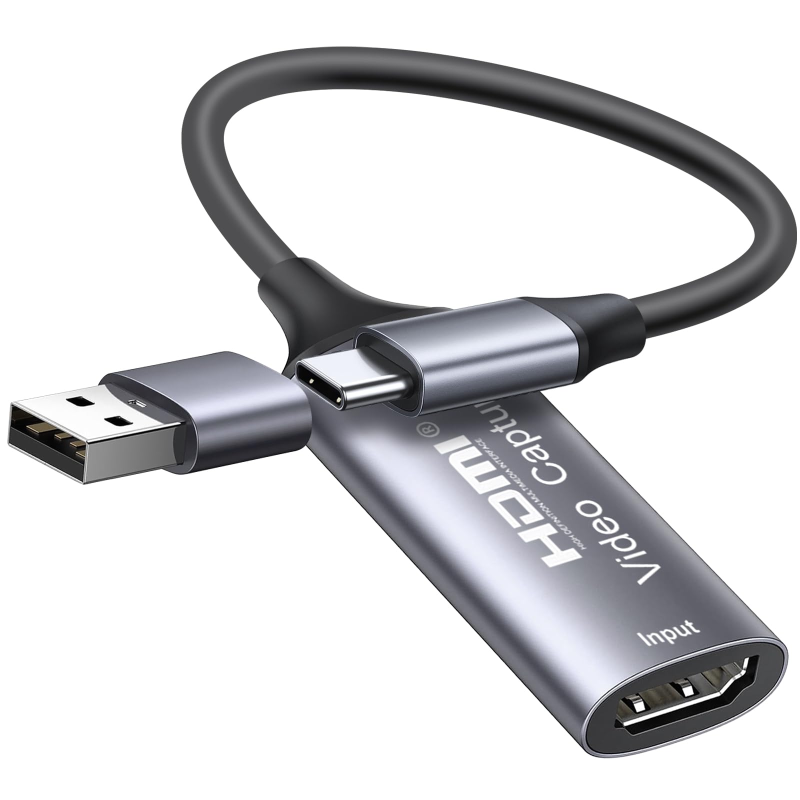 T Tersely Video Capture Card, 4K HDMI to USB C 2.0 Capture Card, 1080P HD 60fps Live and Record Video Audio Grabber for Gaming, Streaming, Teaching, Video Conference, Windows, Mac OS System