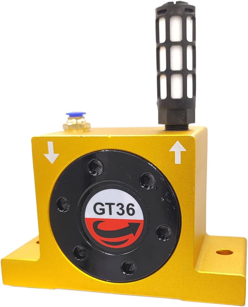 GT-36 G 3/8'' Pneumatic Control Turbine Vibrators Pneumatic Air Rotary Vibrator Silent Industrial Vibrator for hopper Golden Free Muffler, Pneumatic Tools Noiseless Pneumatic Fittings Oscillator