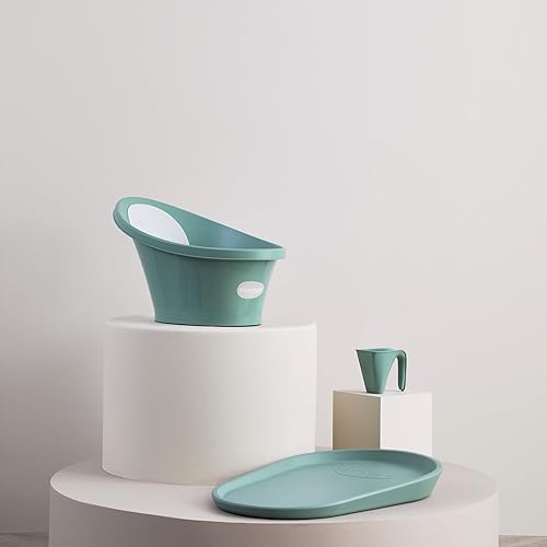 Miniatura 5 de Shnuggle Baño para bebé recién nacido, protuberancia de apoyo integrada y respaldo suave, adecuado para recién nacidos, soporte de asiento de baño