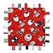 Sleepy Sheep Label Lovey - Black, White and Red - Baby Sensory, Security & Teething Closed Ribbon Tag Blanket