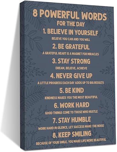 Carteles motivacionales inspiradores con 8 palabras poderosas, frases motivacionales, frases impresas, frases positivas, afirmaciones positivas,