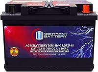 Mighty Max MM-H6 12V 70Ah AGM Car Battery - Group 48, 760 CCA, 120 RC for Start-Stop Vehicles, Spill-Proof