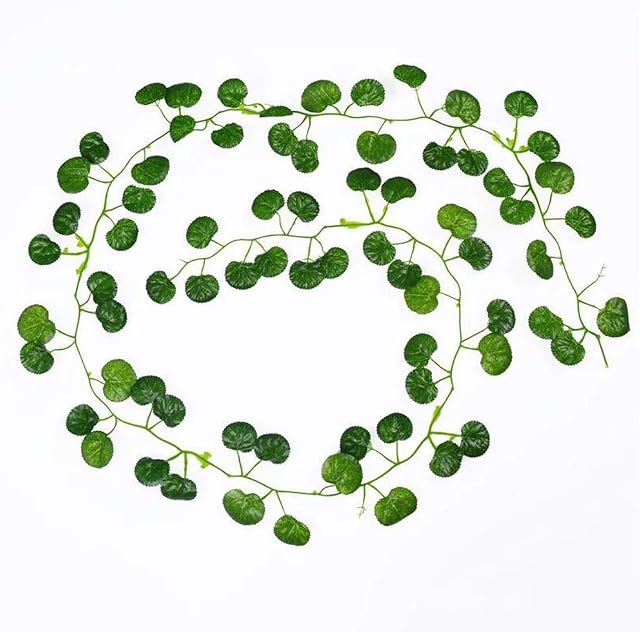NYKKOLA 12 Pack 6.6 Feet Artificial Ivy Garland Foliage Green Leaves Fake Hanging Vine Plant for Wedding Party Garden Wall Decoration
