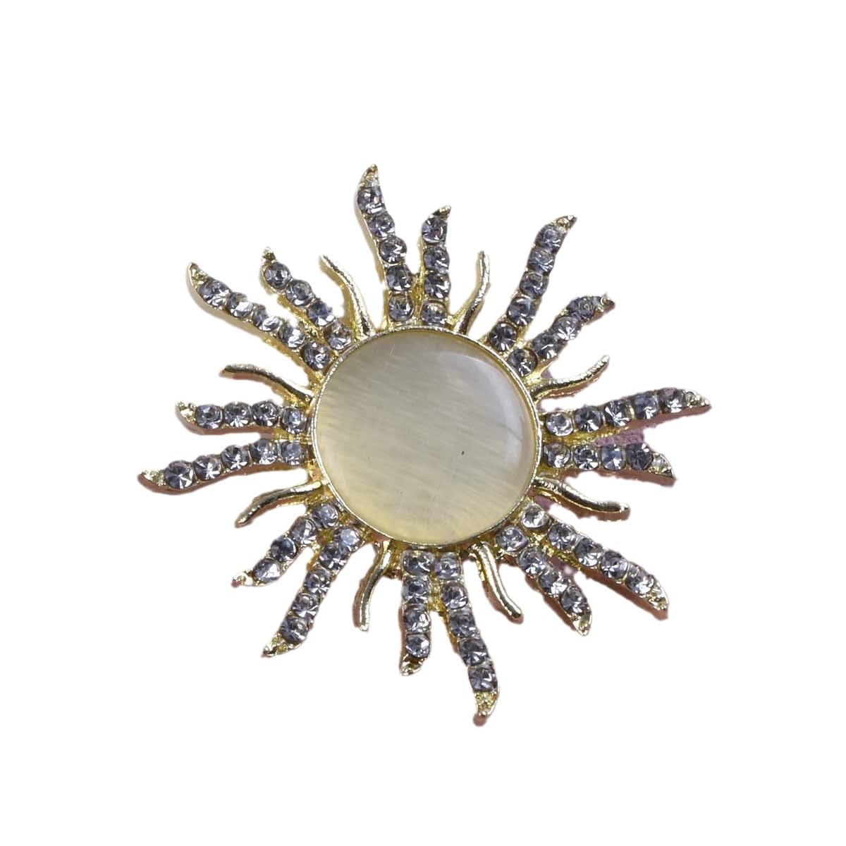 Flash Stones Sun Collar Fixed Pin Anti Light Brooch For Clothing Accessories-image-27