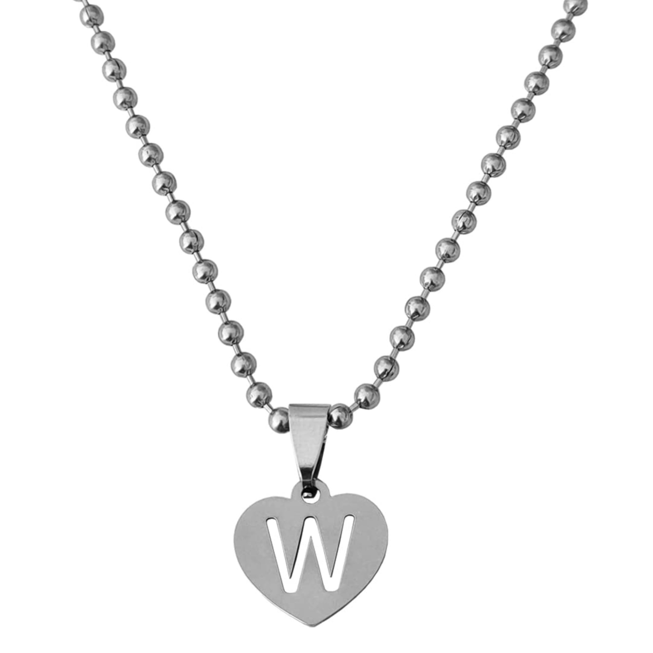 English Alphabet Initial Charms Letter Initial A Alphabet Silver Stainless Steel Letters Script Name Pendant Chain Necklace from A-Z for Men And Women-image-36