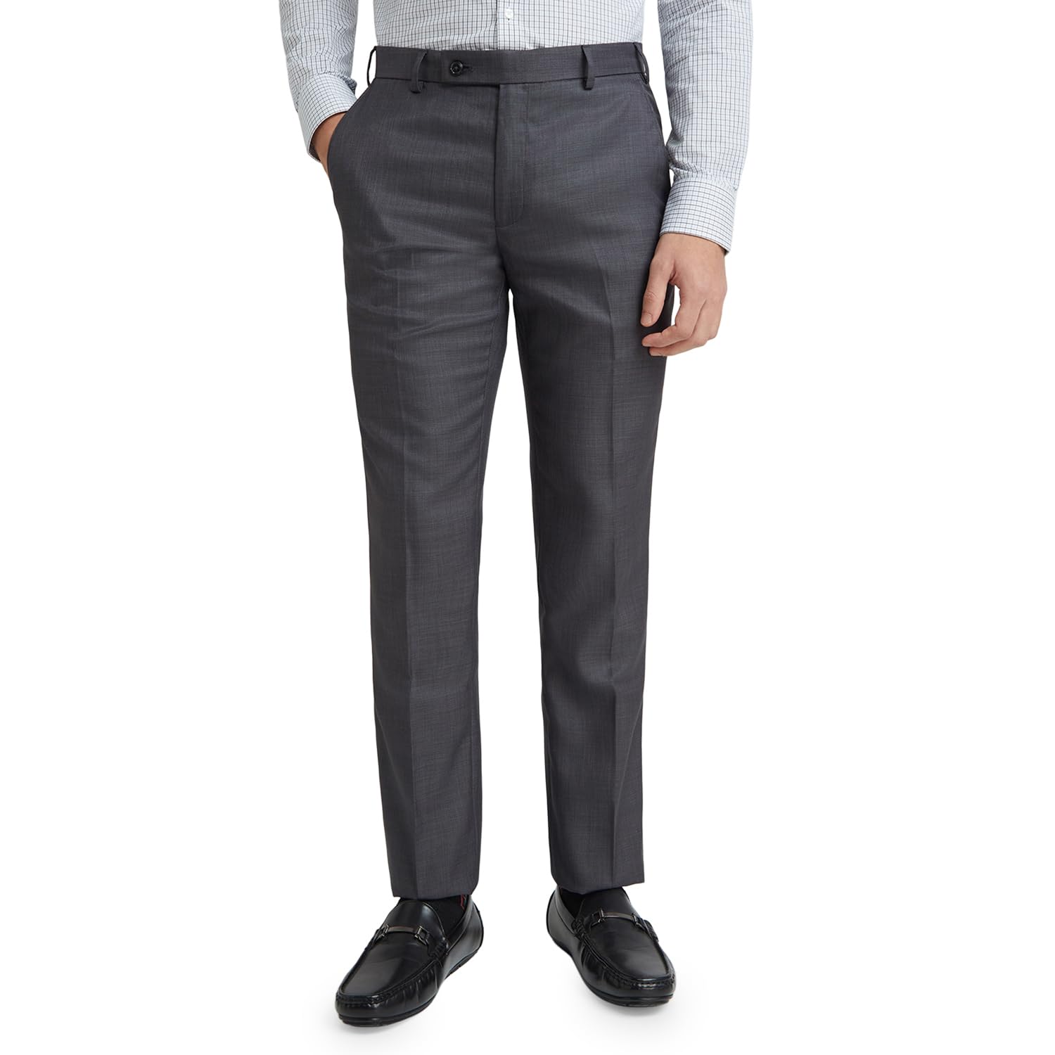 park avenue Men's Mid Rise Regular Fit Solid Pattern Poly Viscose Blend Flat Front Formal Trouser-picture-54