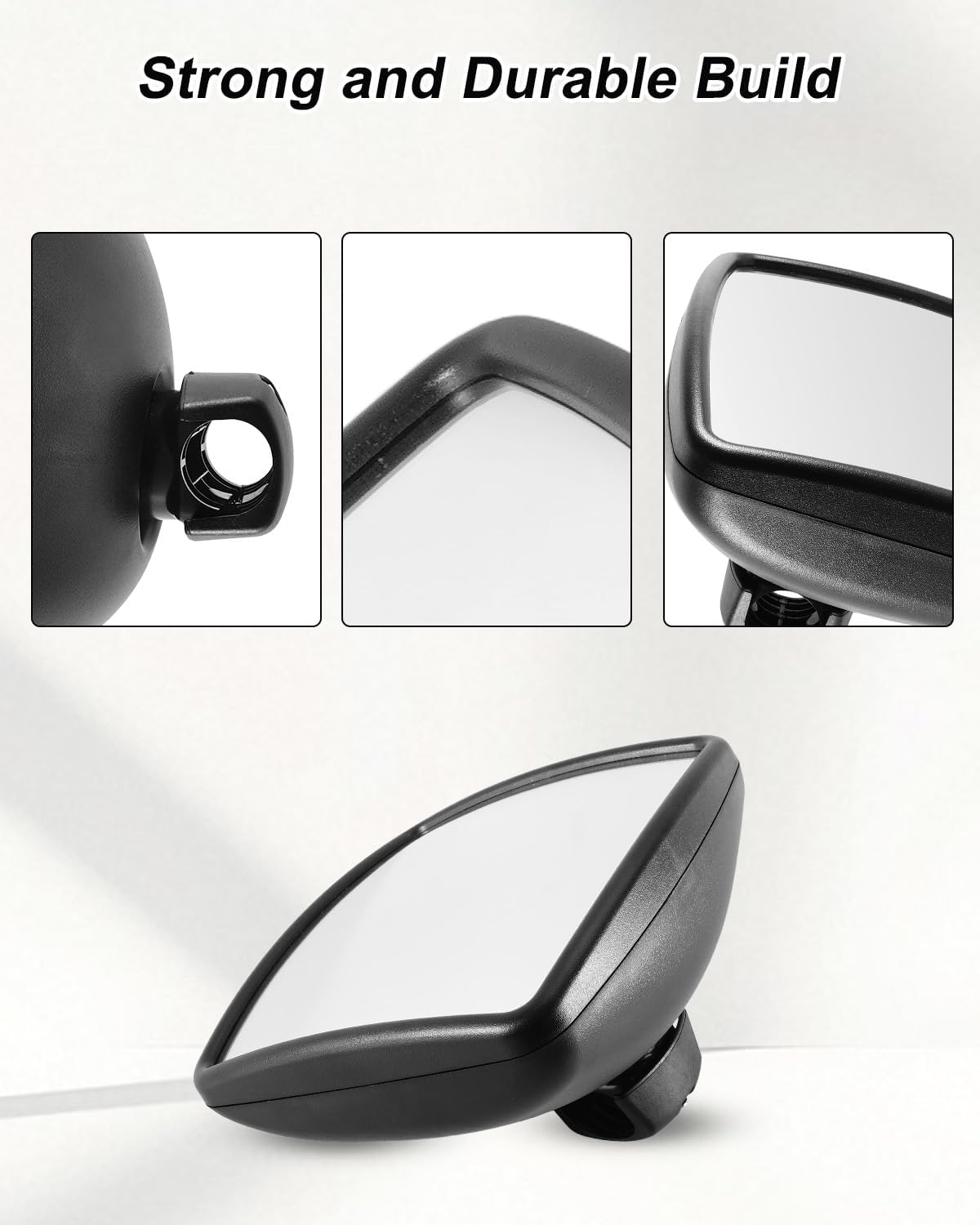 Lower Door Mirror Compatible with International Durastar Workstar Prostar 2002–2023, Truck Side Rear View Mirror, Wide Angle, Black ABS Housing, Universal Left & Right