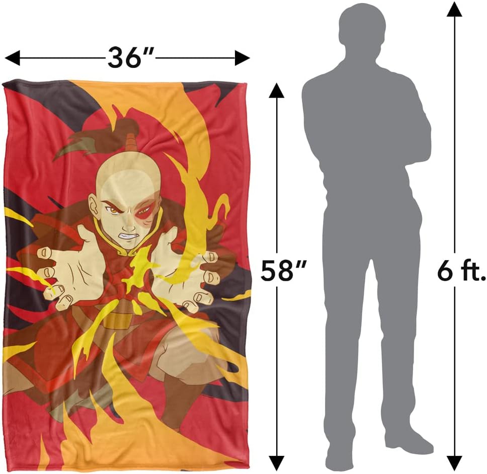 Avatar The Last Airbender Blanket, 36"x58" Avatar Zuko Silky Touch Super Soft Throw Blanket