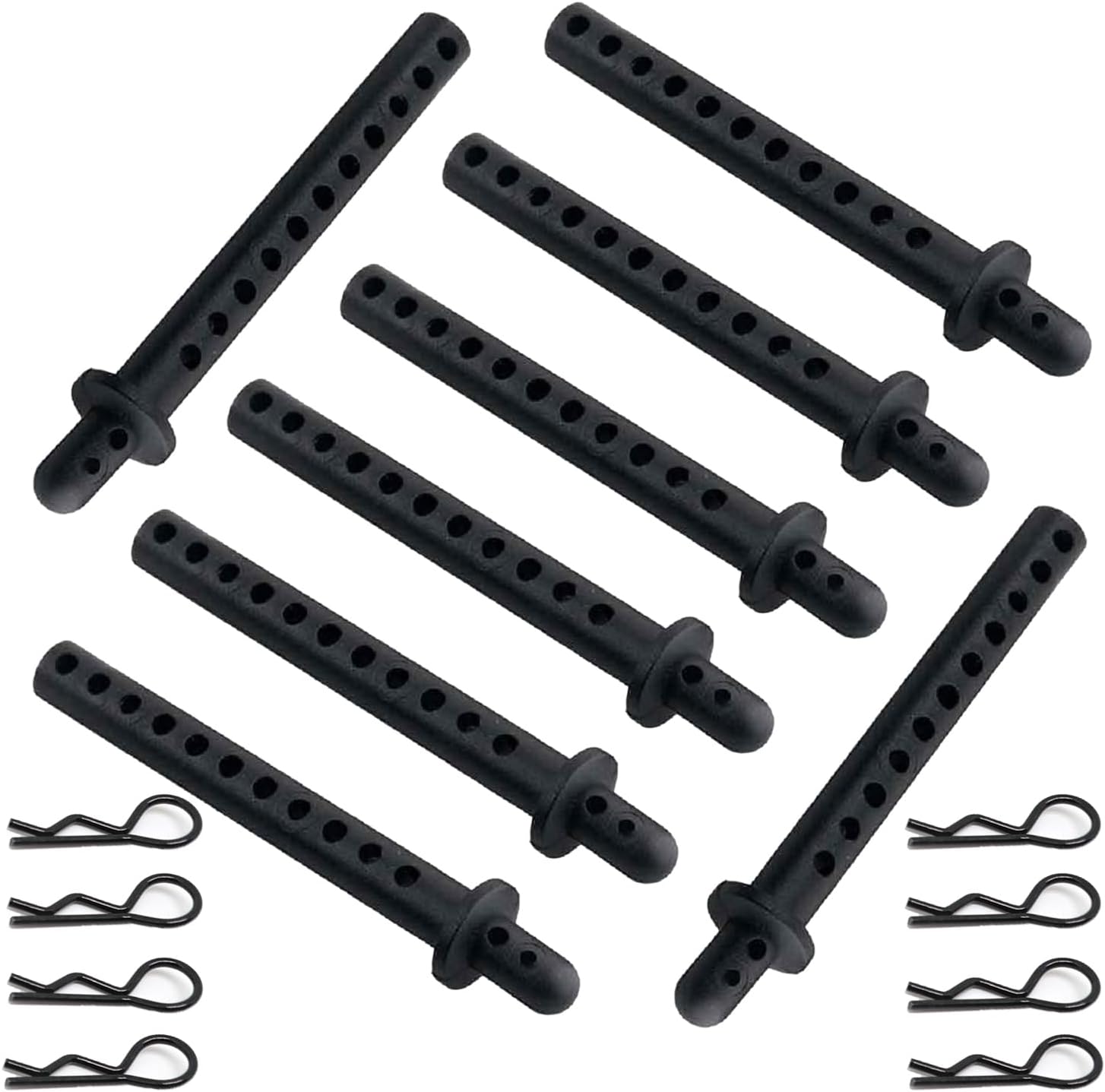 8-Pack 68mm RC Car Body Shell Post Plastic Holder Mounts with Clips Compatible with 1/10 4WD Remote Control Car Off-Road Buggy Truck
