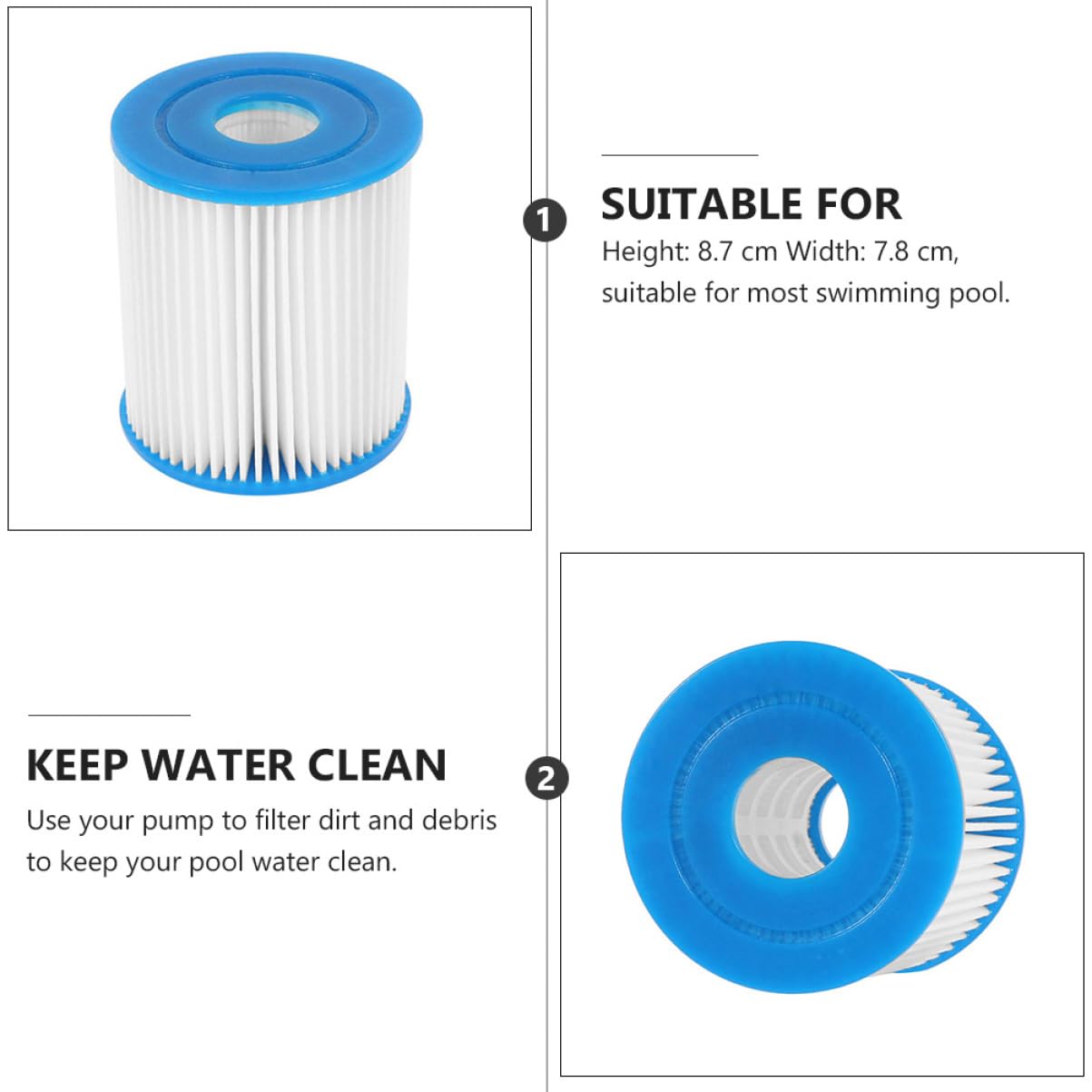 Toyvian 4piezas Filtros para Piscinas Bomba De Filtro Profesional De Circulación Plástico Duradero Agua Limpia y Cristalina