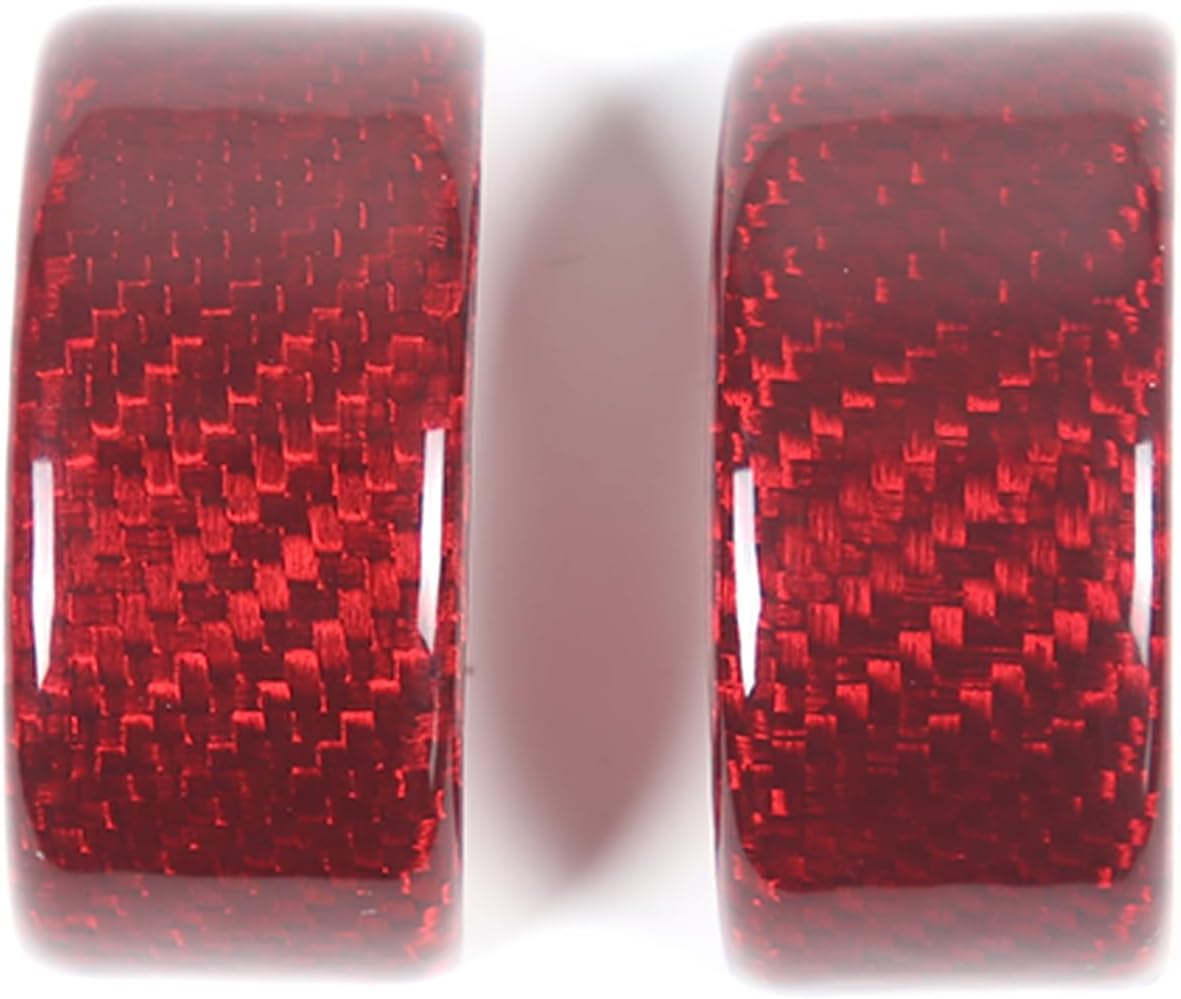 Steering Wheel Upper Ring Cover Trim Compatible with Chevrolet Corvette C8 Stingray 2020-2023 100% Real Carbon Fiber 2PCS Steering Wheel Round Trim Accessories (Red Carbon)